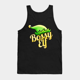 Bossy Elf Hat Family Outfit For Christmas Tank Top